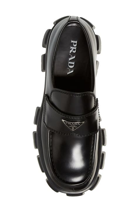 monolith lug sole loafer prada|prada monolith loafers.